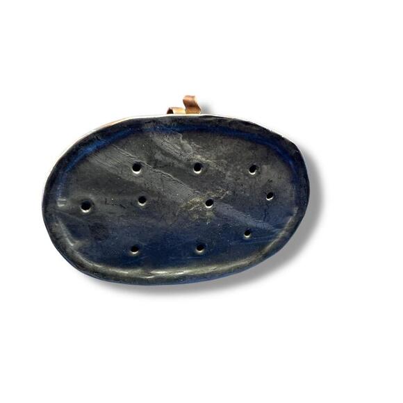 Antique VTG Turkish Hand Hammered Metal Soap Box W/drain Holes Clasp Fitted Lid - Picture 2 of 9